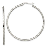 Stainless Steel Hoop Earrings, Large Lightweight Twisted Textured Design, Unisex Style