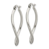 Stainless Steel Twist Hoop Earrings, Marquise Teardrop Infinity Design, Hypoallergenic Finish