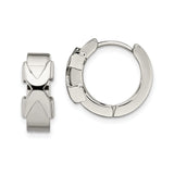 Stainless Steel Hoop Earrings with Geometric Cross Design, Unisex Christian Jewelry