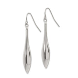 Stainless Steel Teardrop Dangle Earrings, Sleek Polished Drop Design with Hook Back