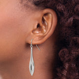 Stainless Steel Teardrop Dangle Earrings, Sleek Polished Drop Design with Hook Back