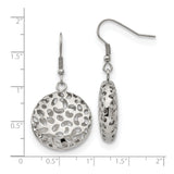 316 Stainless Steel Dangle Earrings with Round Disc Cutout Design, Lightweight and Hypoallergenic
