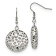 316 Stainless Steel Dangle Earrings with Round Disc Cutout Design, Lightweight and Hypoallergenic