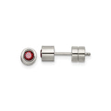 Stainless Steel Stud Earrings with Cubic Zirconia, Bezel Setting, Gothic Modern Style
