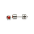 316 Stainless Steel Stud Earrings with Red Cubic Zirconia, Bezel Set, Hypoallergenic, Unisex Style