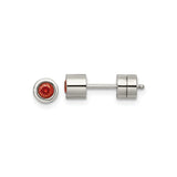 316 Stainless Steel Stud Earrings with Red Cubic Zirconia, Bezel Set, Hypoallergenic, Unisex Style