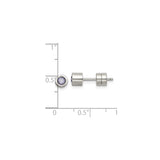 316 Stainless Steel Stud Earrings with Light Purple Cubic Zirconia, Bezel Set, Hypoallergenic Unisex Design