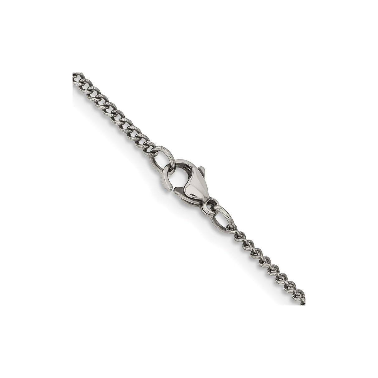 Stainless Steel 2 mm Curb Chain Necklace alternate angle