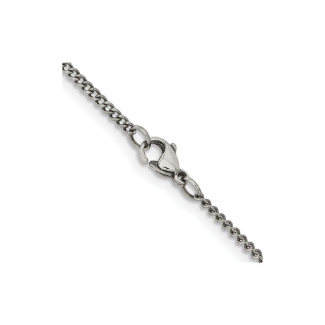 Stainless Steel 2 mm Curb Chain Necklace alternate angle