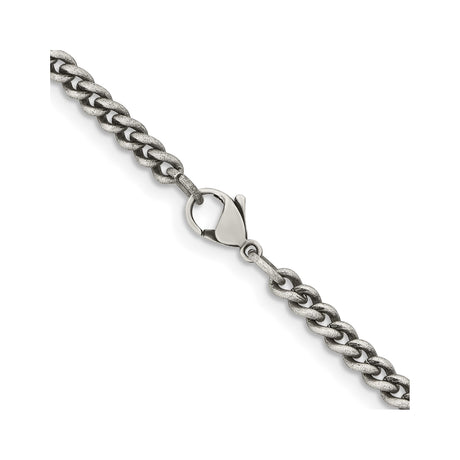 Stainless Steel 4 mm Curb Chain Necklace alternate angle