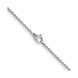Stainless Steel 2 mm Ball (beaded) Chain Necklace alternate angle