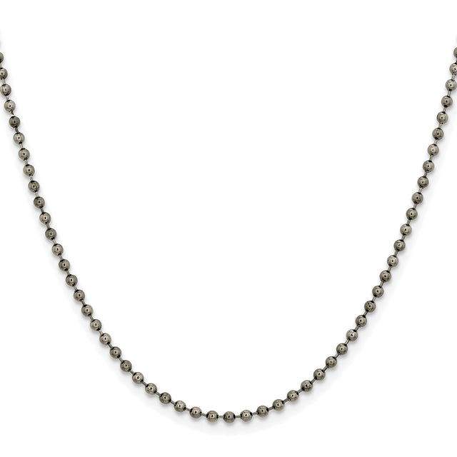 Stainless Steel 2.4 mm Ball (beaded) Chain Necklace