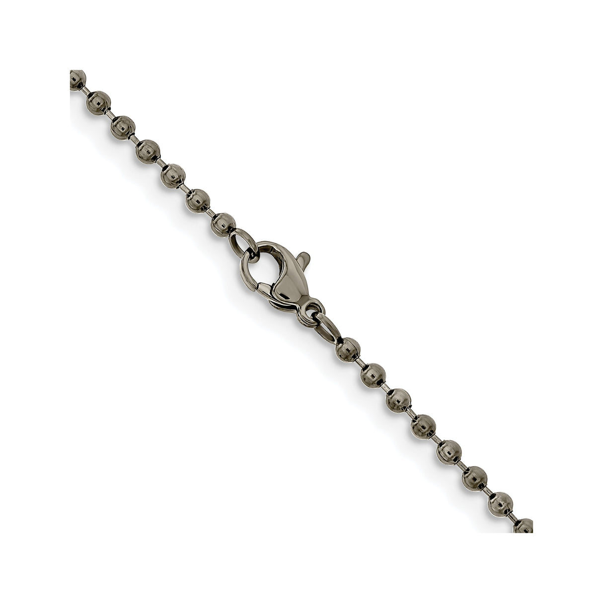 Stainless Steel 2.4 mm Ball (beaded) Chain Necklace alternate angle