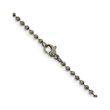 Stainless Steel 2.4 mm Ball (beaded) Chain Necklace alternate angle