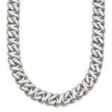 Stainless Steel 9 mm Curb Chain Necklace, Polished shown for scale