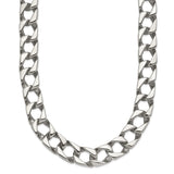 Stainless Steel 9 mm Curb Chain Necklace, Polished shown for scale
