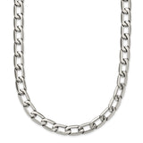 Stainless Steel 11 mm Curb Chain Necklace, Polished shown for scale