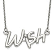 CZ Wish Polished Necklace Charm Pendant in Real 316 Stainless Steel