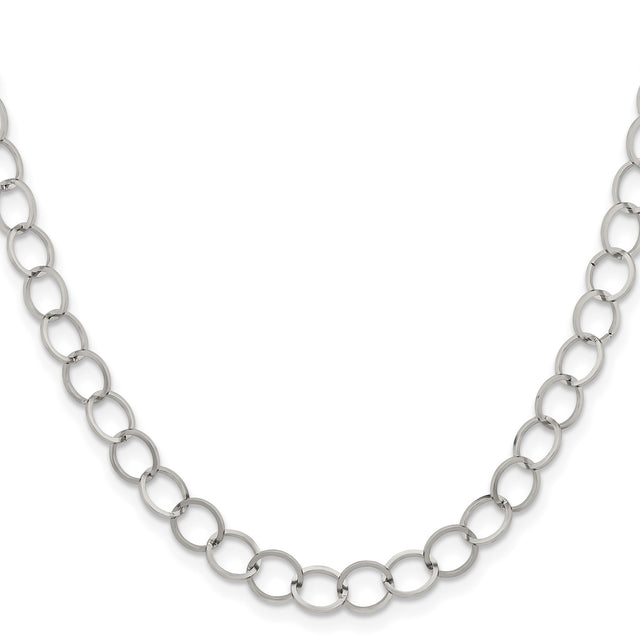 Stainless Steel 8 mm Polished Chain Necklace