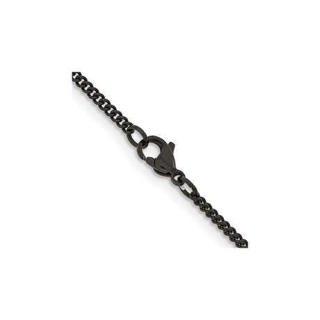 Stainless Steel 2.25 mm Curb Chain Necklace, Polished alternate angle