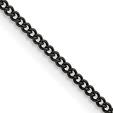 Stainless Steel 2.25 mm Curb Chain Necklace, Polished detail view