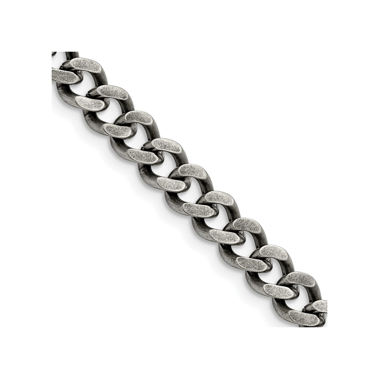 Stainless Steel 7.5 mm Curb Chain Necklace detail view