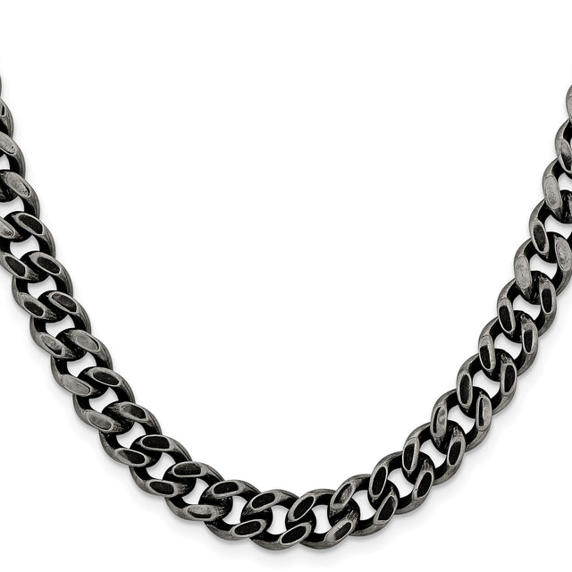 Stainless Steel 9.25 mm Curb Chain Necklace