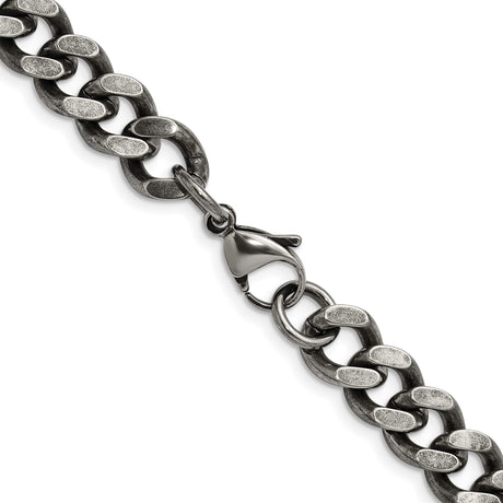 Stainless Steel 9.25 mm Curb Chain Necklace alternate angle