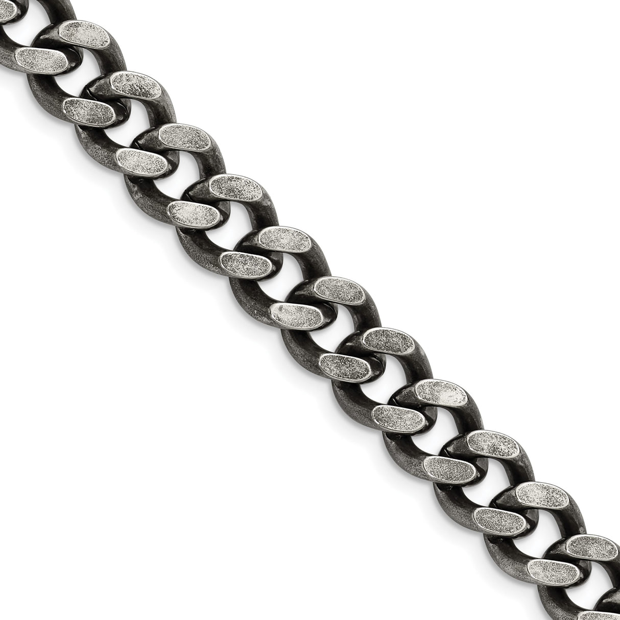 Stainless Steel 9.25 mm Curb Chain Necklace detail view