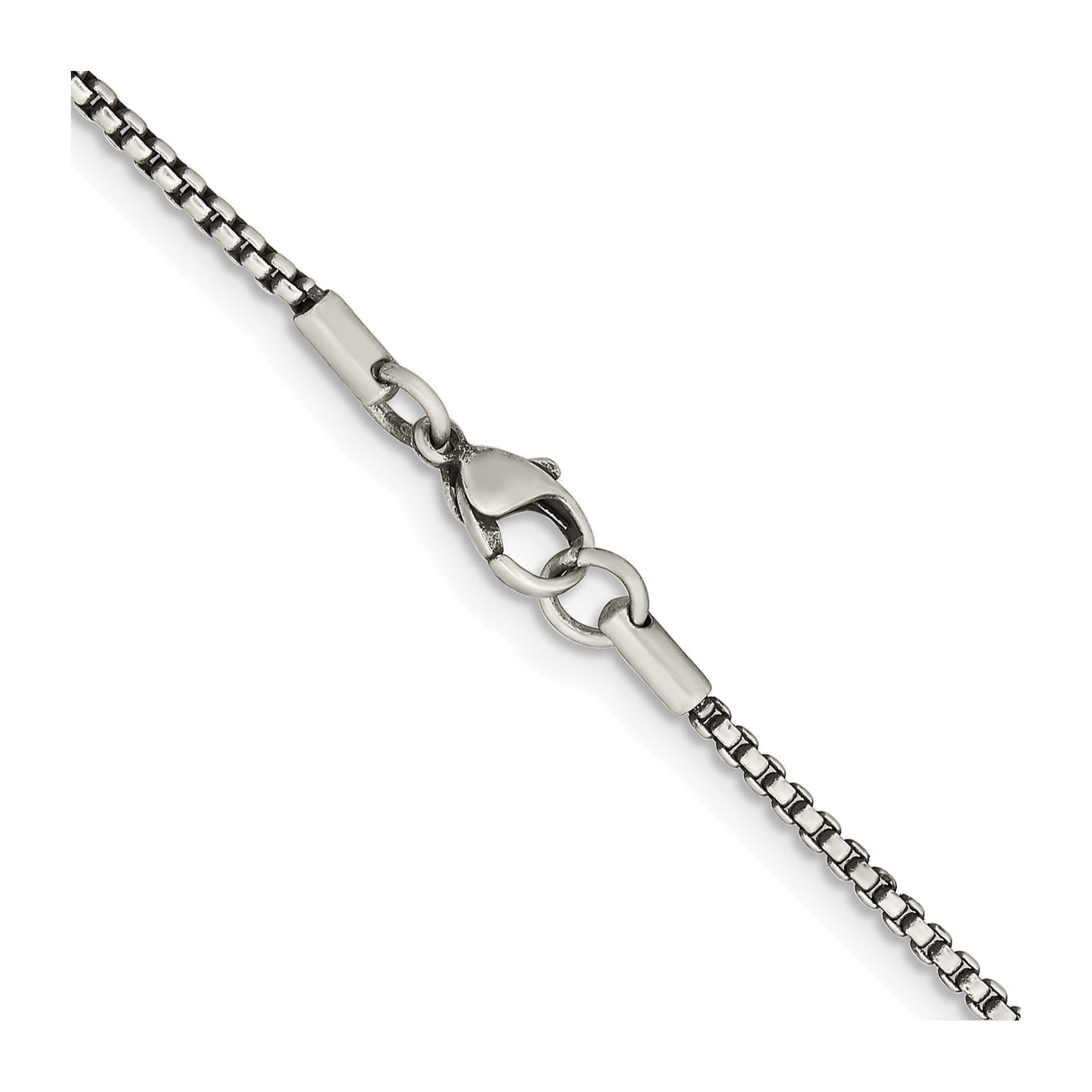 Stainless Steel 2.25 mm Box Chain Necklace alternate angle