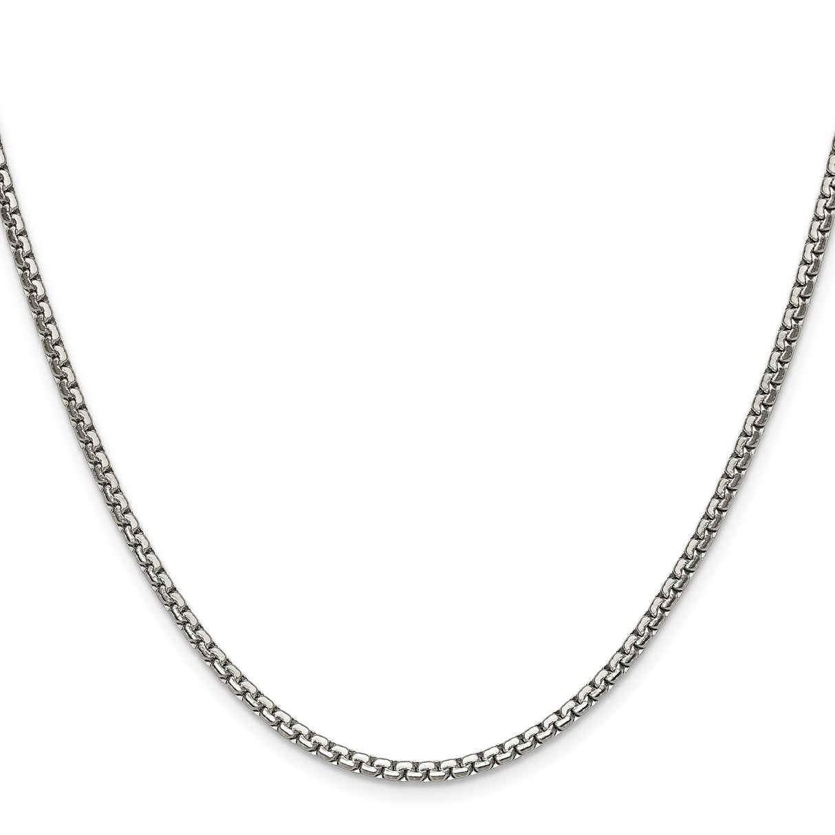 Stainless Steel 2.5 mm Box Chain Necklace, Polished