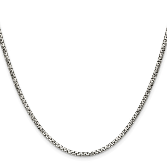 Stainless Steel 2.5 mm Box Chain Necklace, Polished