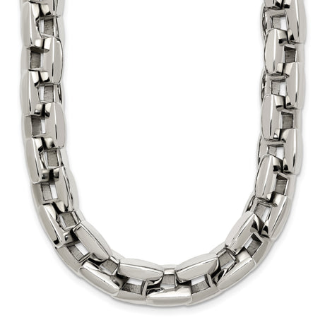 Stainless Steel 8 mm Polished Chain Necklace detail view