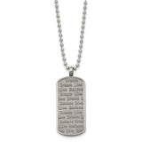Live Dream Believe Words On Dog Tag Necklace Charm Pendant in Real 316 Stainless Steel