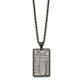 Polished and Brushed Black IP plated Necklace Charm Pendant in Real 316 Stainless Steel