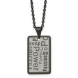 Polished and Brushed Black IP plated Necklace Charm Pendant in Real 316 Stainless Steel
