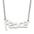 Polished PEACE Necklace Charm Pendant in Real 316 Stainless Steel