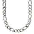 Stainless Steel 7.50 mm Figaro Chain Necklace, Brushed shown for scale