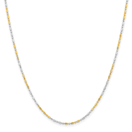 Two-tone Gold 1.2 mm Polished Chain Necklace