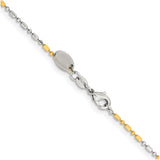 Two-tone Gold 1.2 mm Polished Chain Necklace alternate angle
