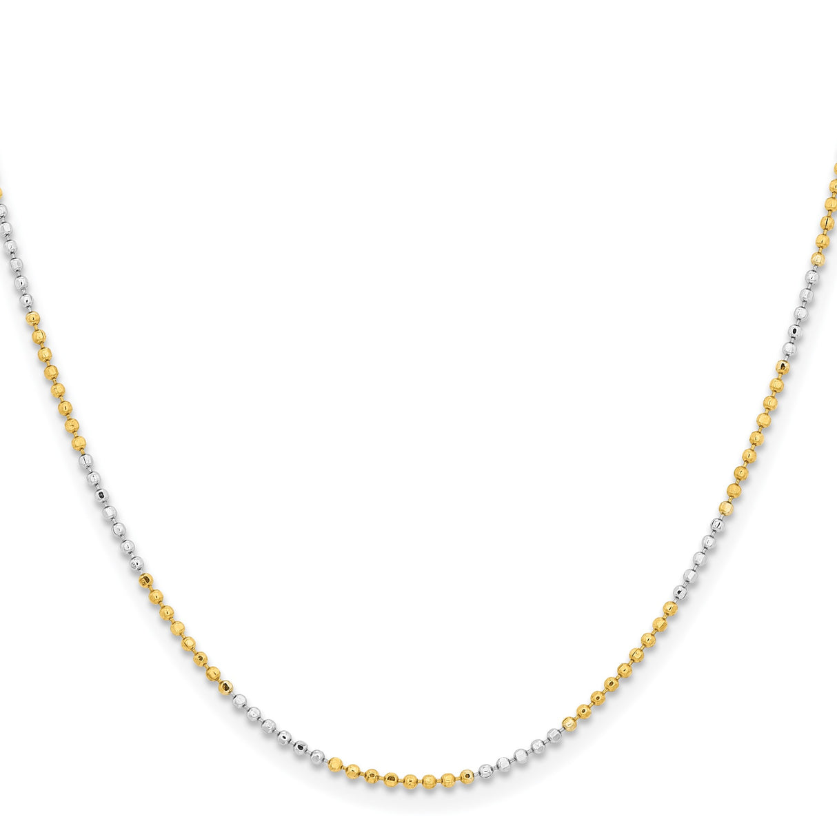 Two-tone Gold 1.5 mm Polished Chain Necklace
