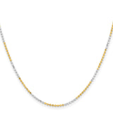 Two-tone Gold 1.5 mm Polished Chain Necklace
