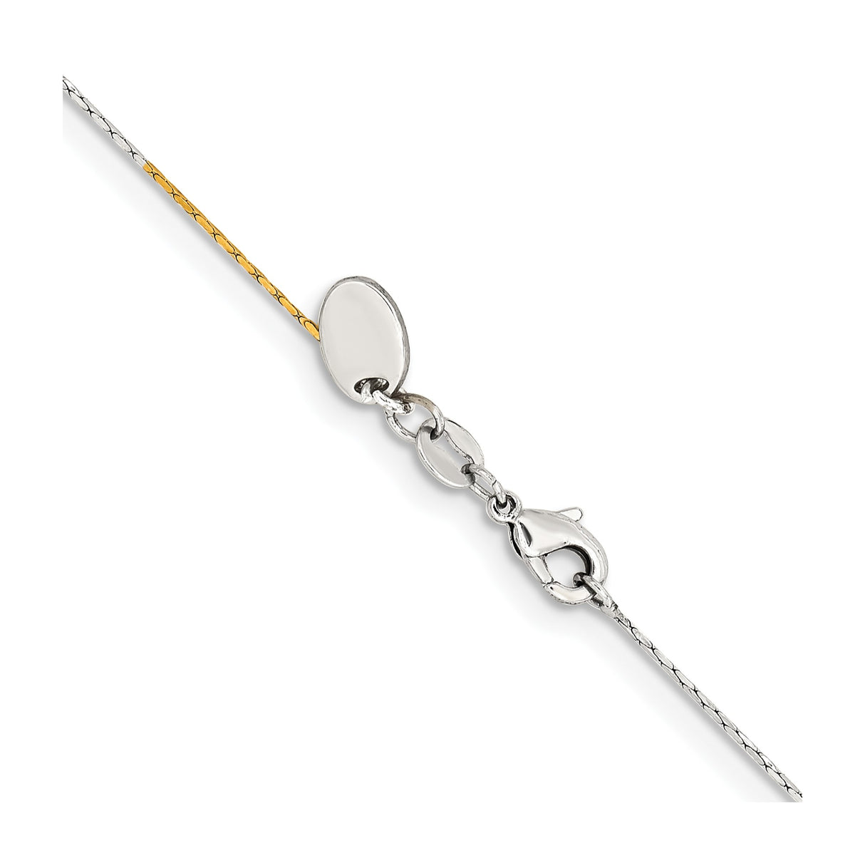 Two-tone Gold 0.85 mm Box Chain Necklace, Polished detail view