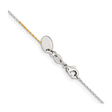 Two-tone Gold 0.85 mm Box Chain Necklace, Polished detail view
