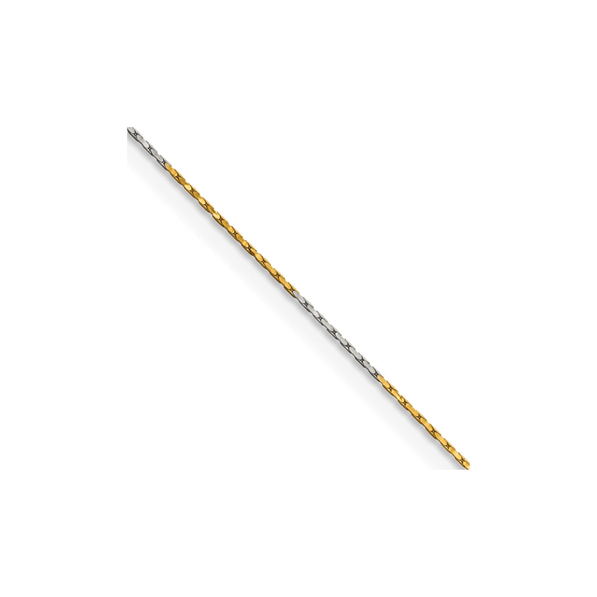 Two-tone Gold 0.85 mm Box Chain Necklace, Polished detail view