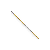 Two-tone Gold 0.85 mm Box Chain Necklace, Polished detail view