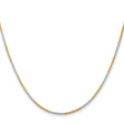 Two-tone Gold 1 mm Polished Chain Necklace, Solid