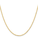 Yellow Gold 2 mm Polished Chain Necklace