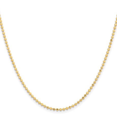 Yellow Gold 2 mm Polished Chain Necklace