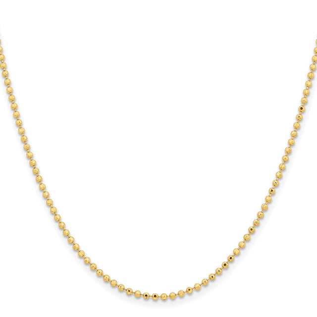 Yellow Gold 2 mm Polished Chain Necklace